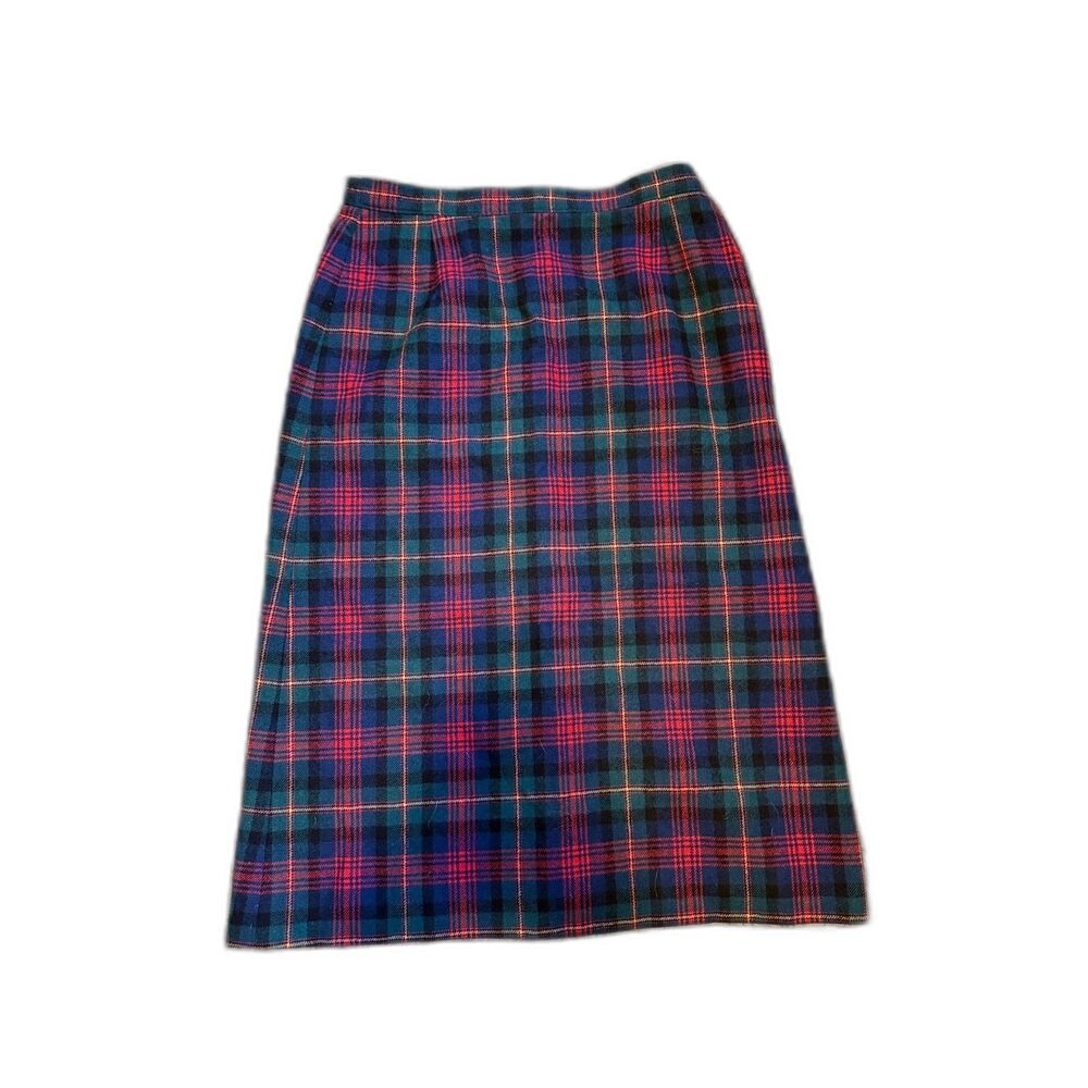 Vintage Pendleton Mac Lennan Tartan Wool Skirt Made in‎ USA Size 12